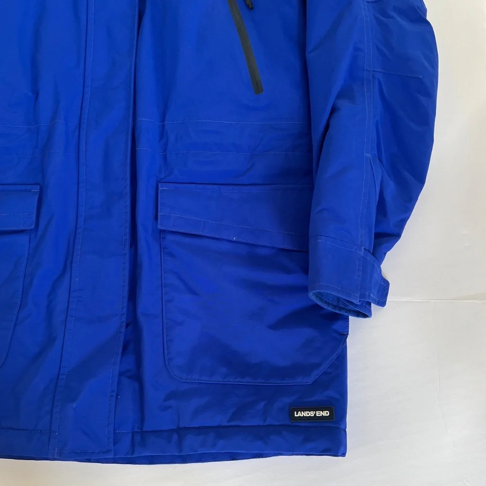 Lands End Women’s Squall Fleece Lined Winter Coat Blue Size Medium Petite 10/12 - Picture 2 of 12